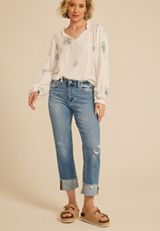 Flying Monkey&trade; High Rise Frayed Cuff Hem Ankle Straight, C2806, small