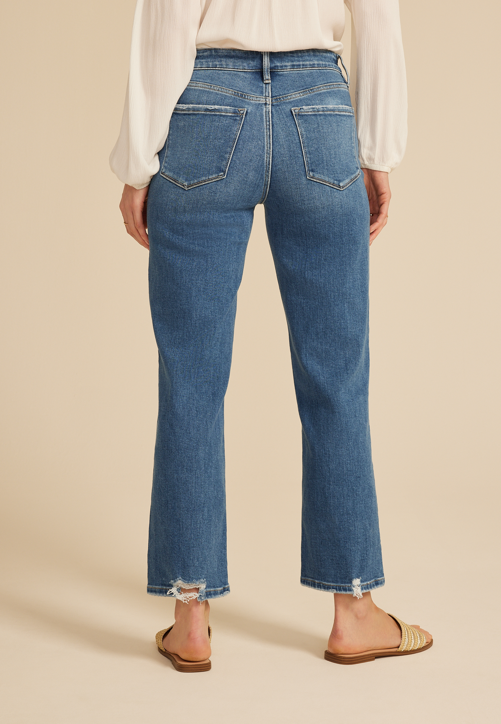 Flying Monkey&trade; High Rise Ripped Hem Ankle Straight Jean, C258, large