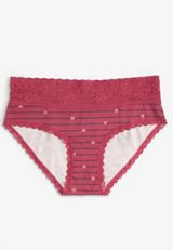 Simply Comfy Cotton Heart Stripe Hipster Panty, C1677, small