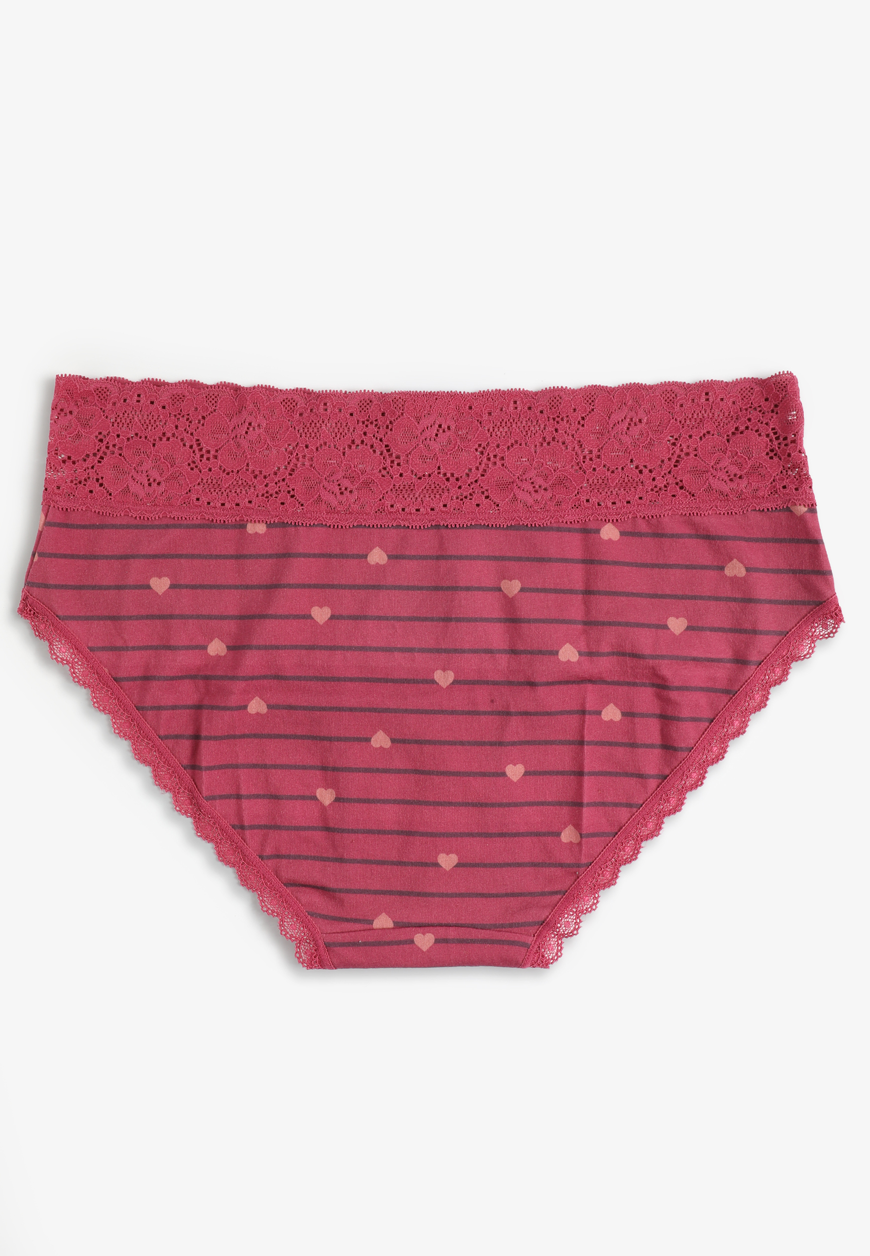 Simply Comfy Cotton Heart Stripe Hipster Panty, C1677, large