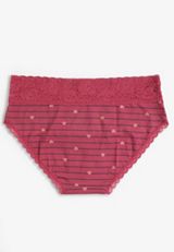 Simply Comfy Cotton Heart Stripe Hipster Panty, C1677, small