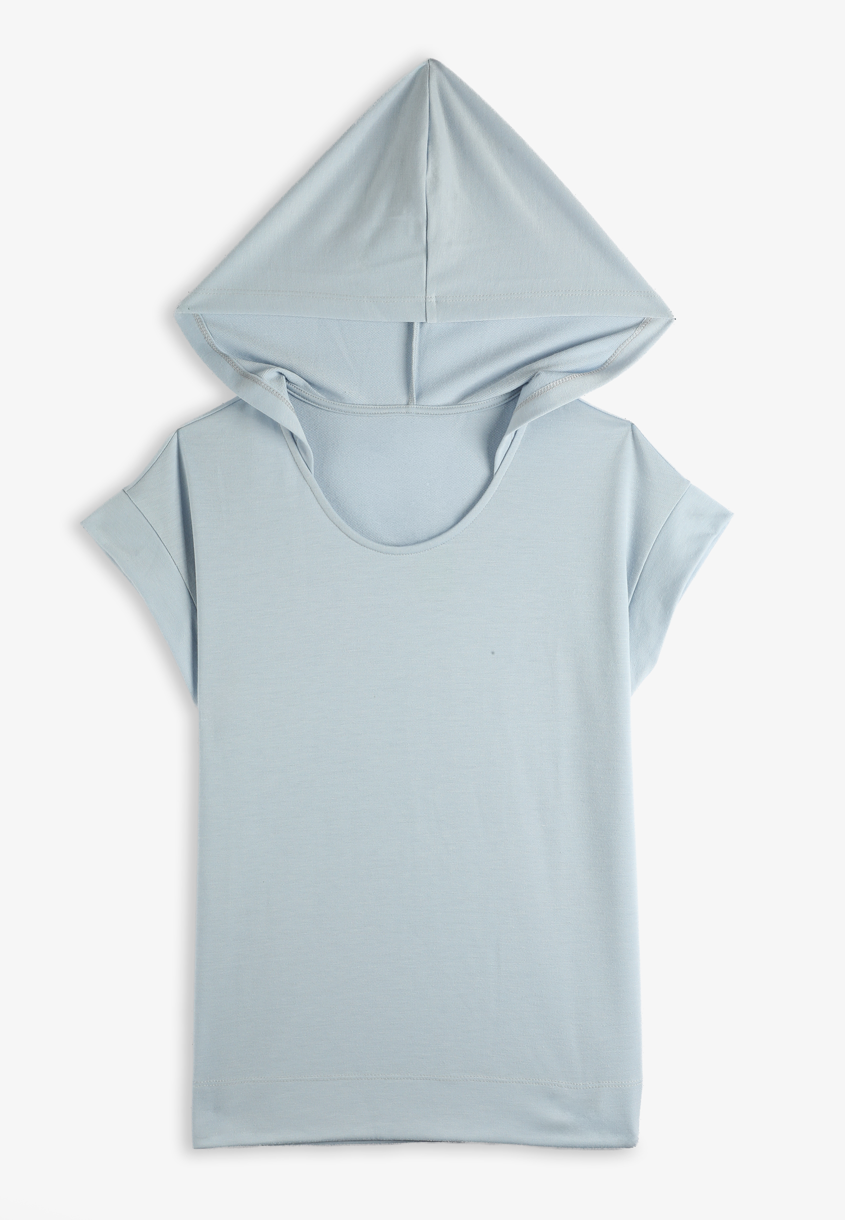 French Terry Short Sleeve Hooded Top
