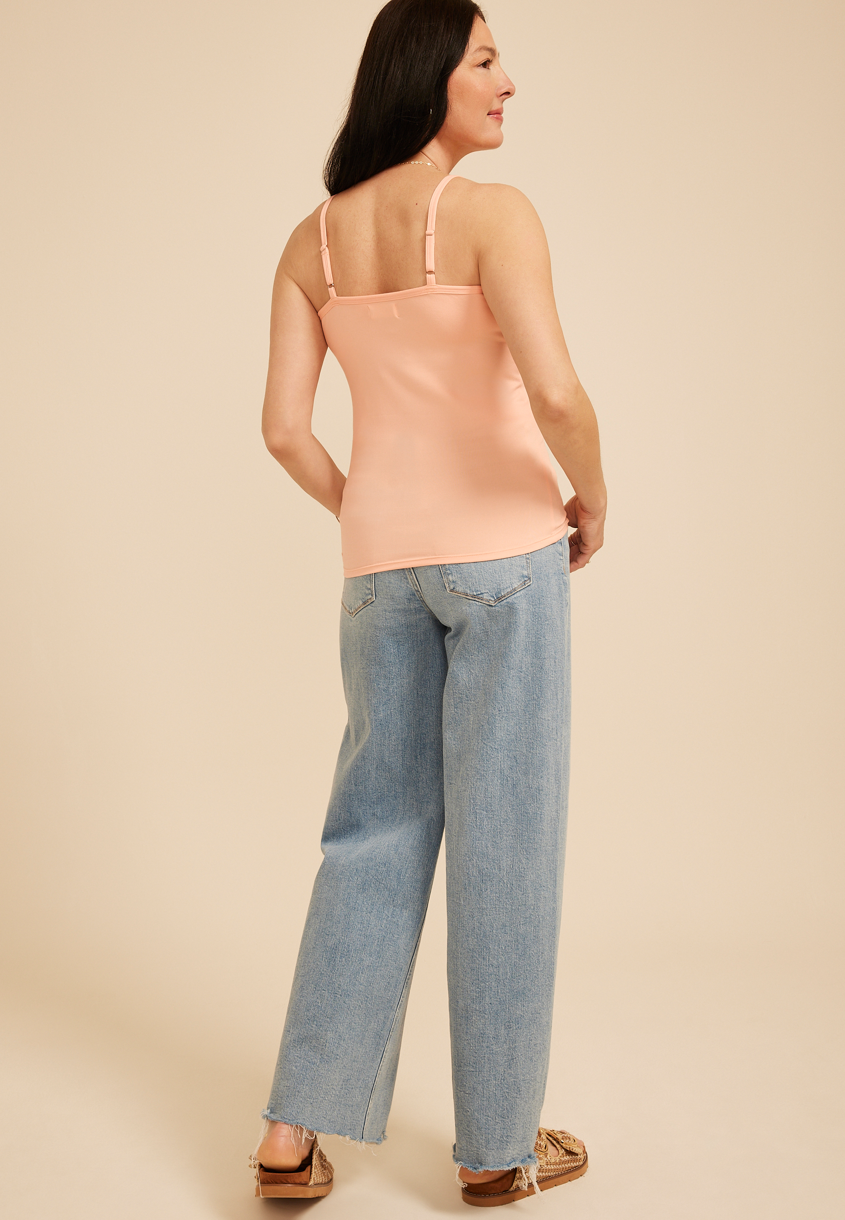 Brushed V Neck Cami, BLUSH, large