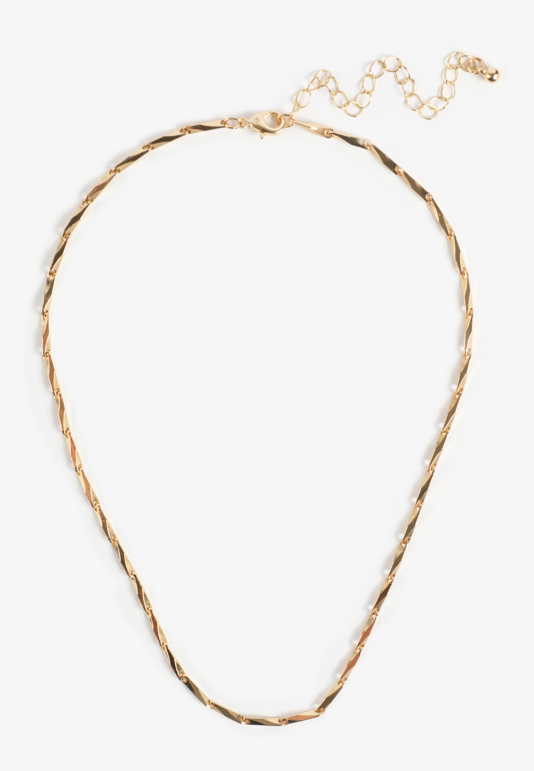 Everyday Layers Gold Faceted Link Chain Necklace, C605, large