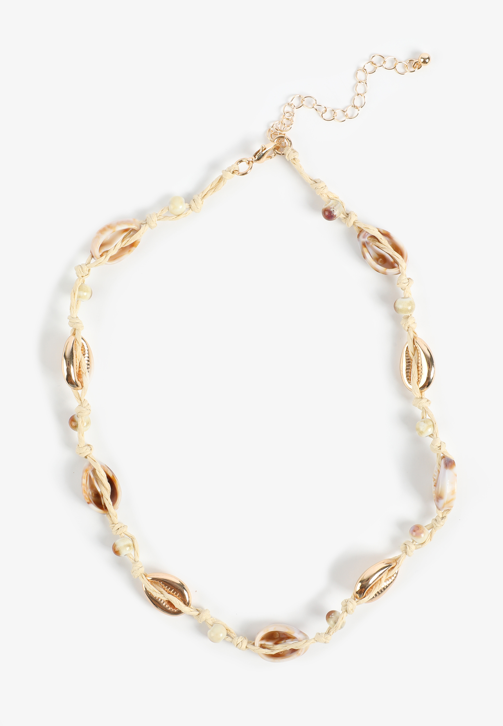 Gold Shell Rope Necklace, C5883, large