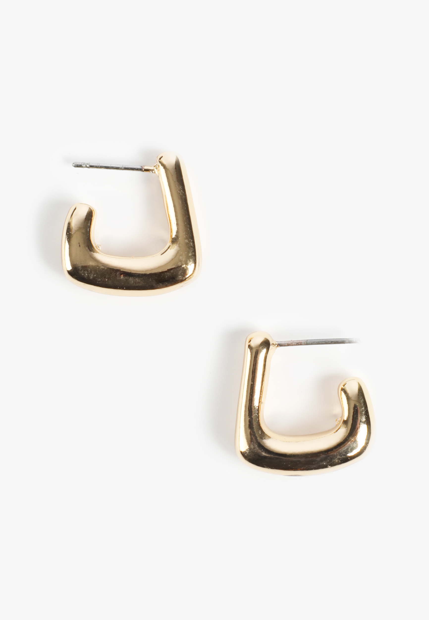 Thick Square Gold Hoop Earrings