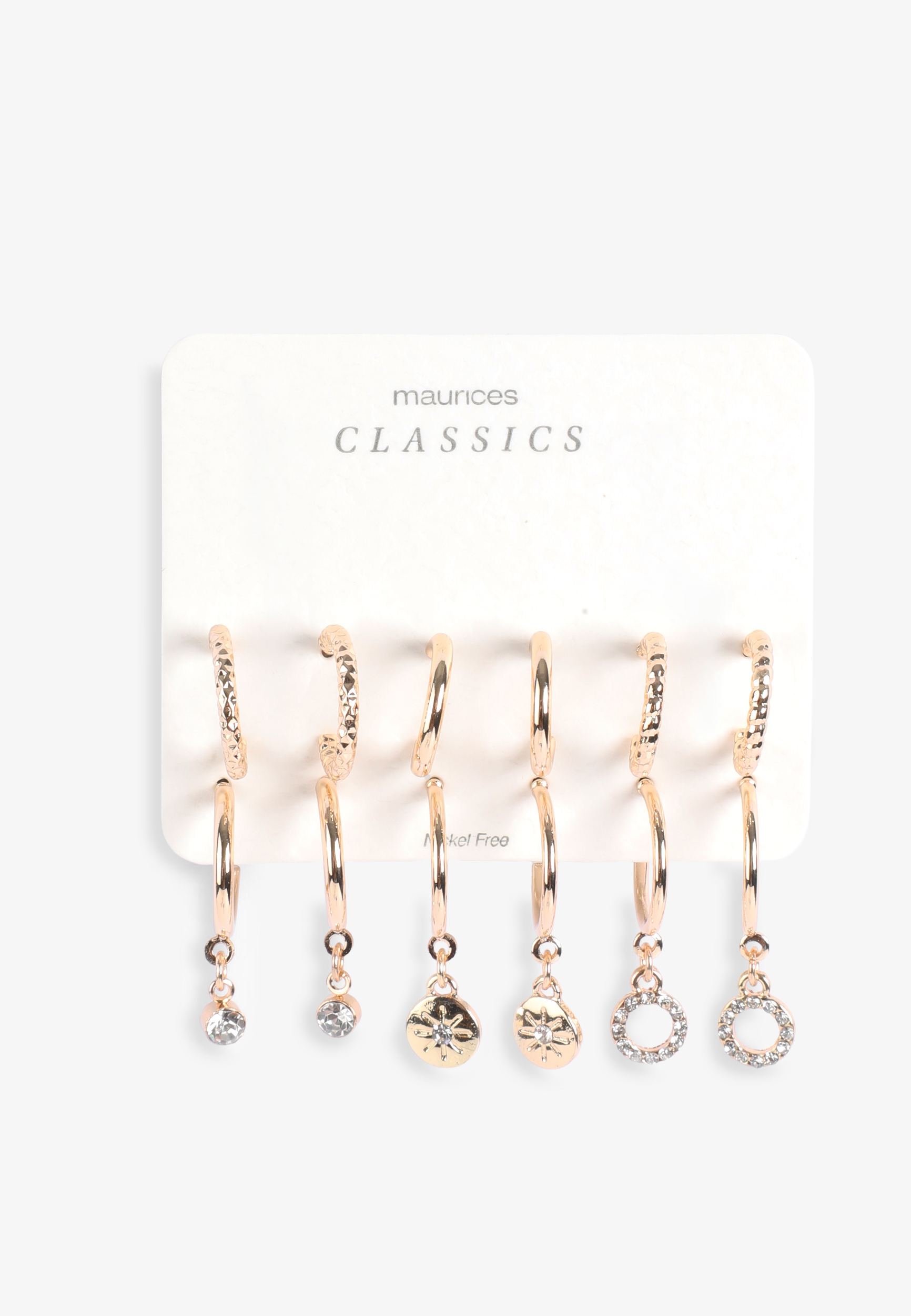 Gold Mixed Hoop Earring Set