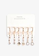 Gold Mixed Hoop Earring Set, C605, small
