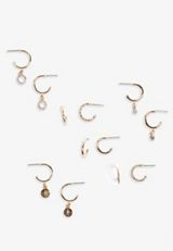 Gold Mixed Hoop Earring Set, C605, small