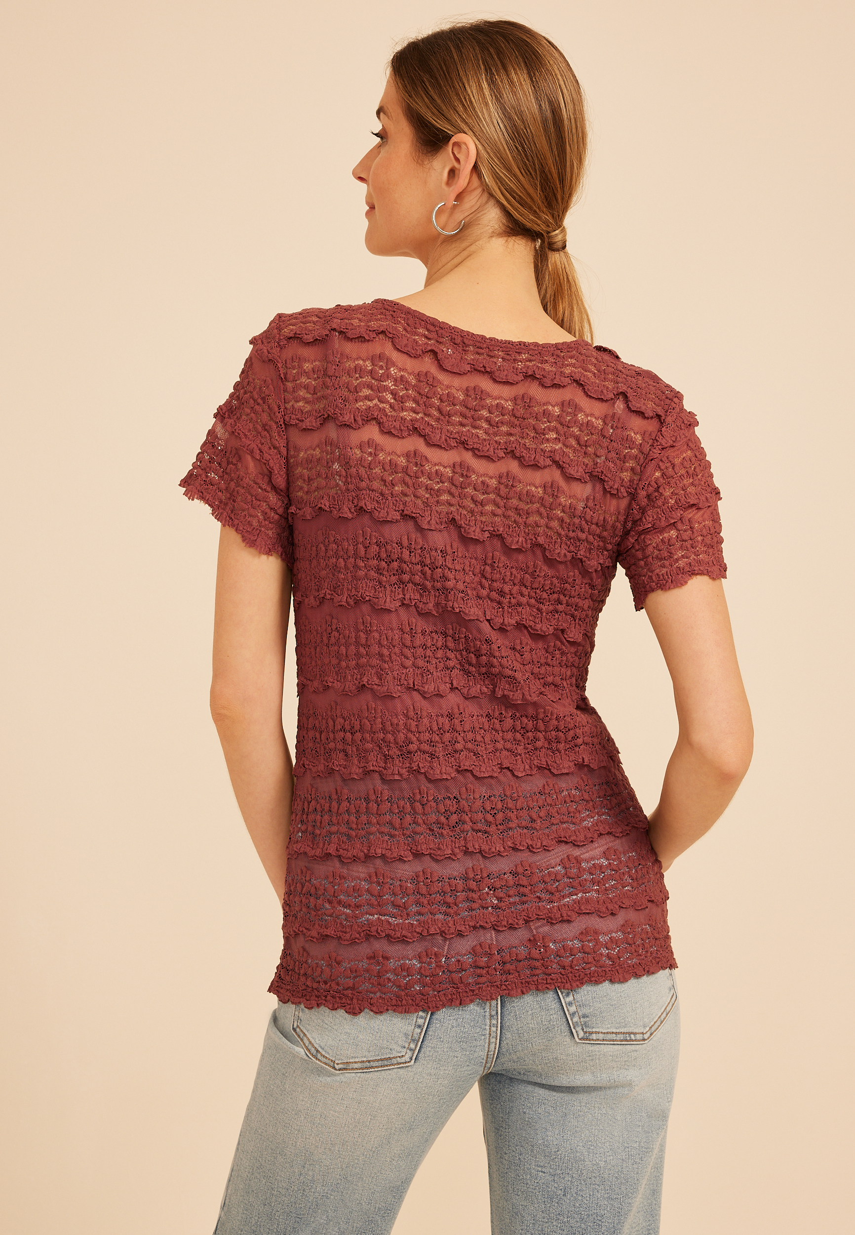 Chunky Lace Tee, C9585, large