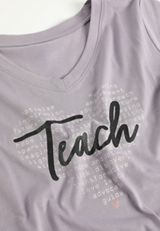 Teach Heart Classic Fit Graphic Tee, LAVENDER GRAY, small