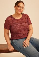Plus Size Chunky Lace Tee, C9585, small