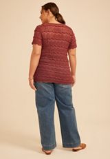 Plus Size Chunky Lace Tee, C9585, small