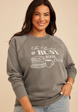 Plus Size Booked And Busy Book Club Sweatshirt, C9768, small