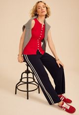 Chunky Ribbed Button Front Tank Top, C2946, small