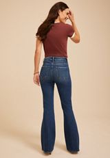 Risen&reg; High Rise Tummy Control Panel Front Press Bootcut Jean, C258, small