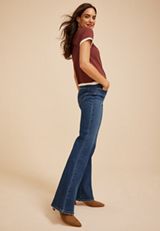Risen&reg; High Rise Tummy Control Panel Front Press Bootcut Jean, C258, small