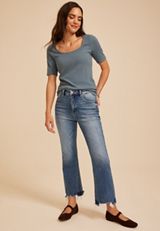Risen&reg; High Rise Fray Hem Ankle Flare Jean, C3337, small