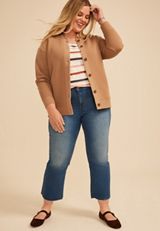 Plus Size Bomber Cardigan, C5825, small