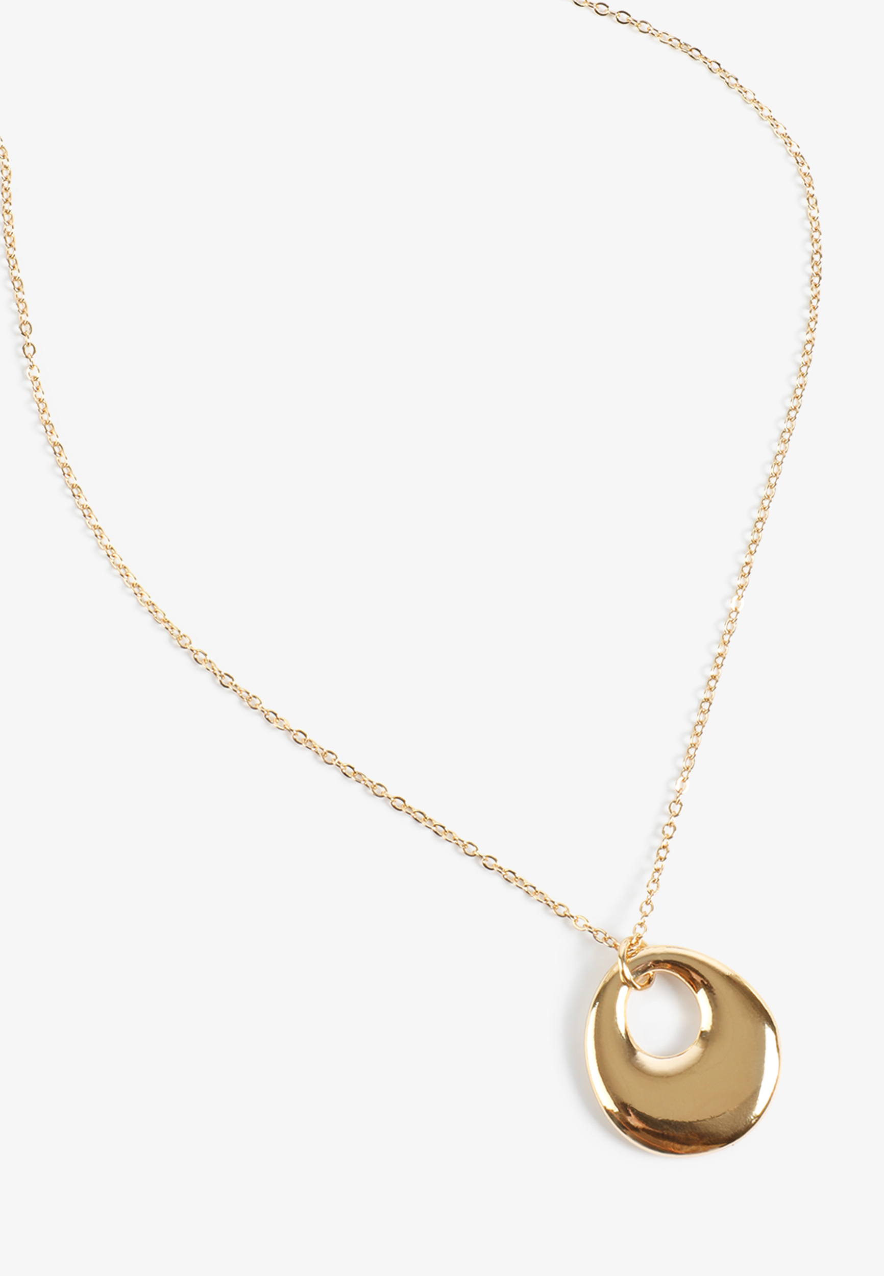 Gold Circle Pendant Necklace