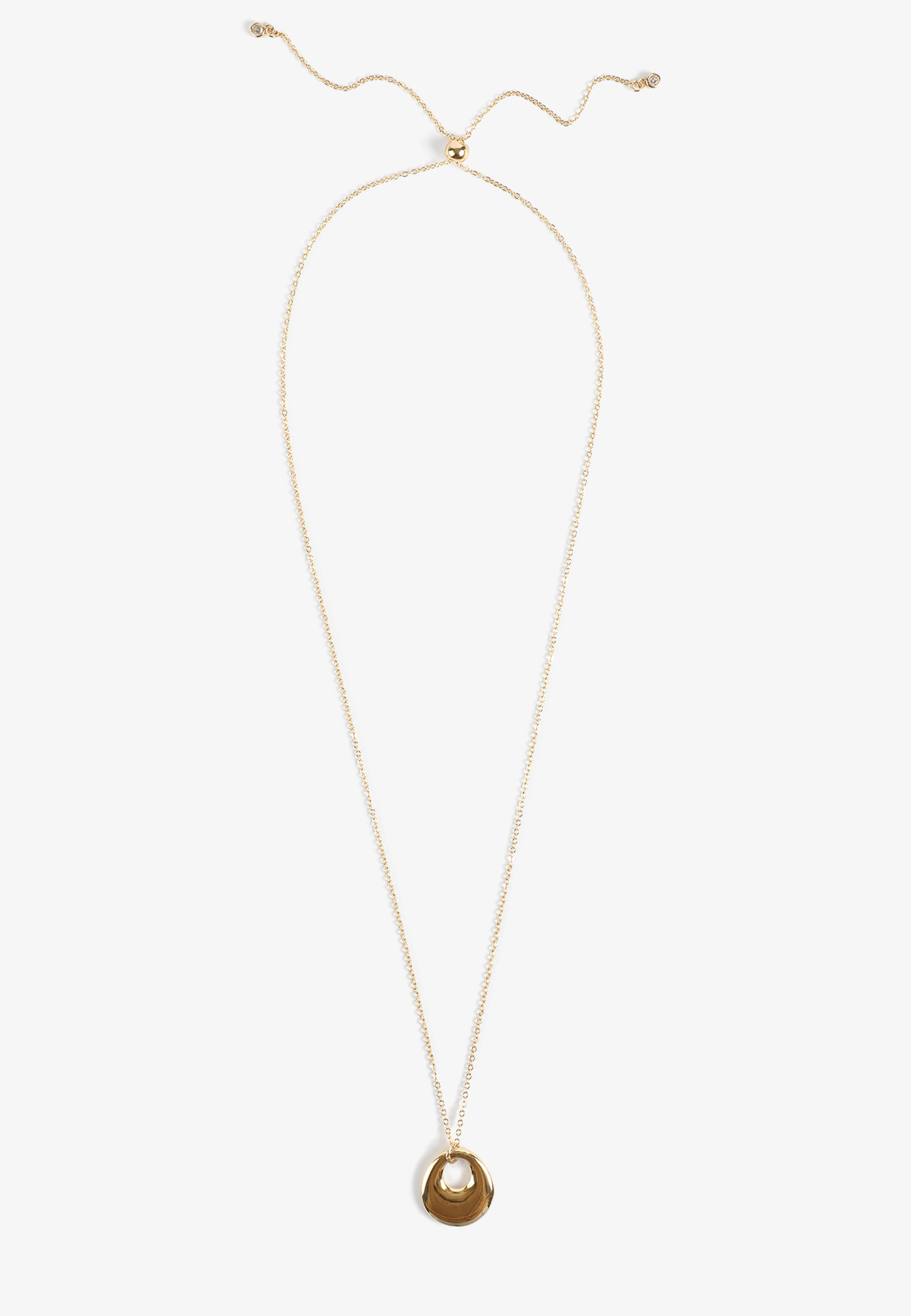 Gold Circle Pendant Necklace, C605, large