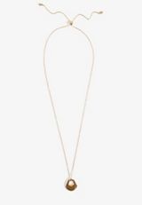 Gold Circle Pendant Necklace, C605, small