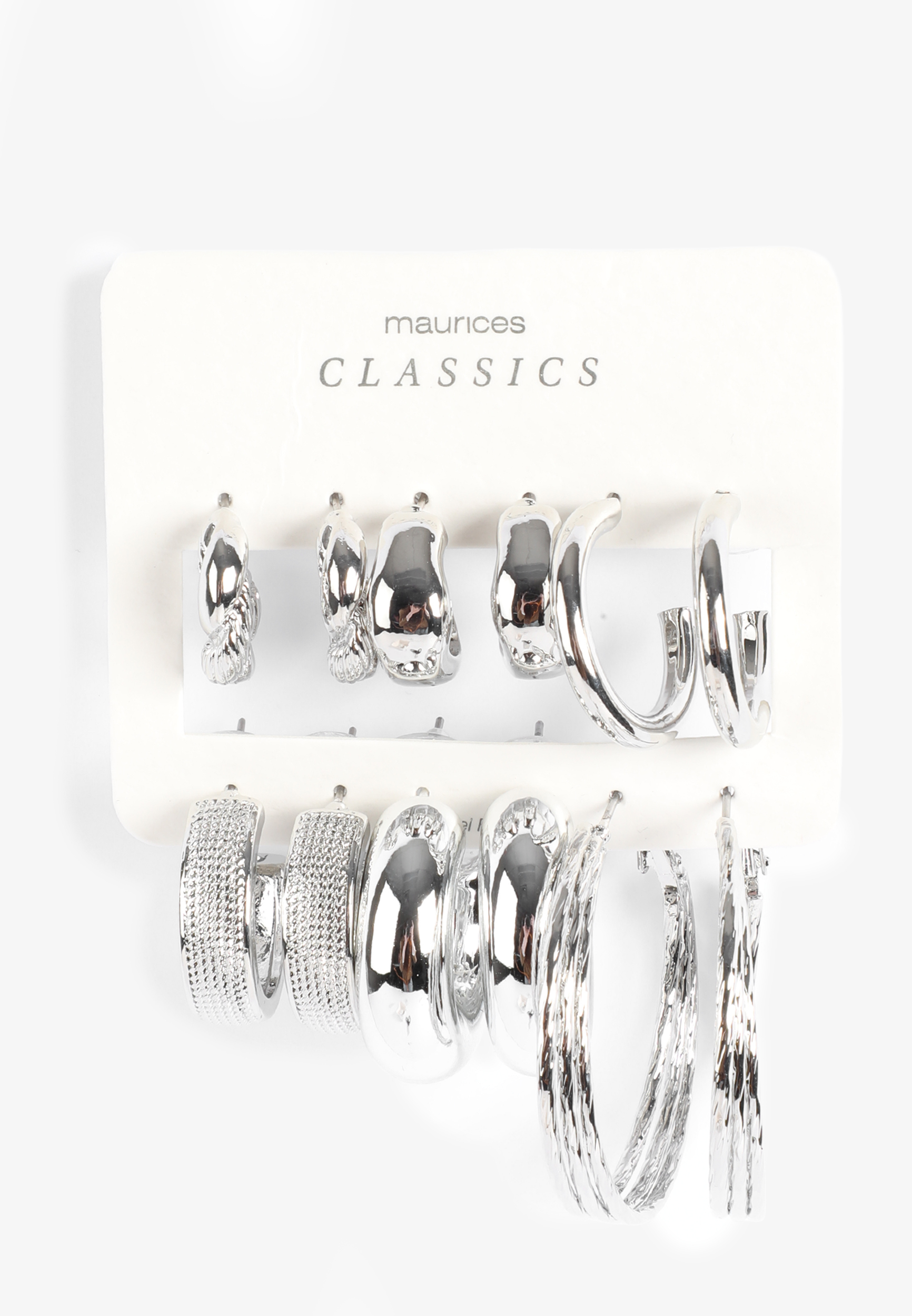 Silver Mixed Hoop Earring Set