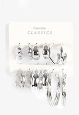 Silver Mixed Hoop Earring Set, C431, small