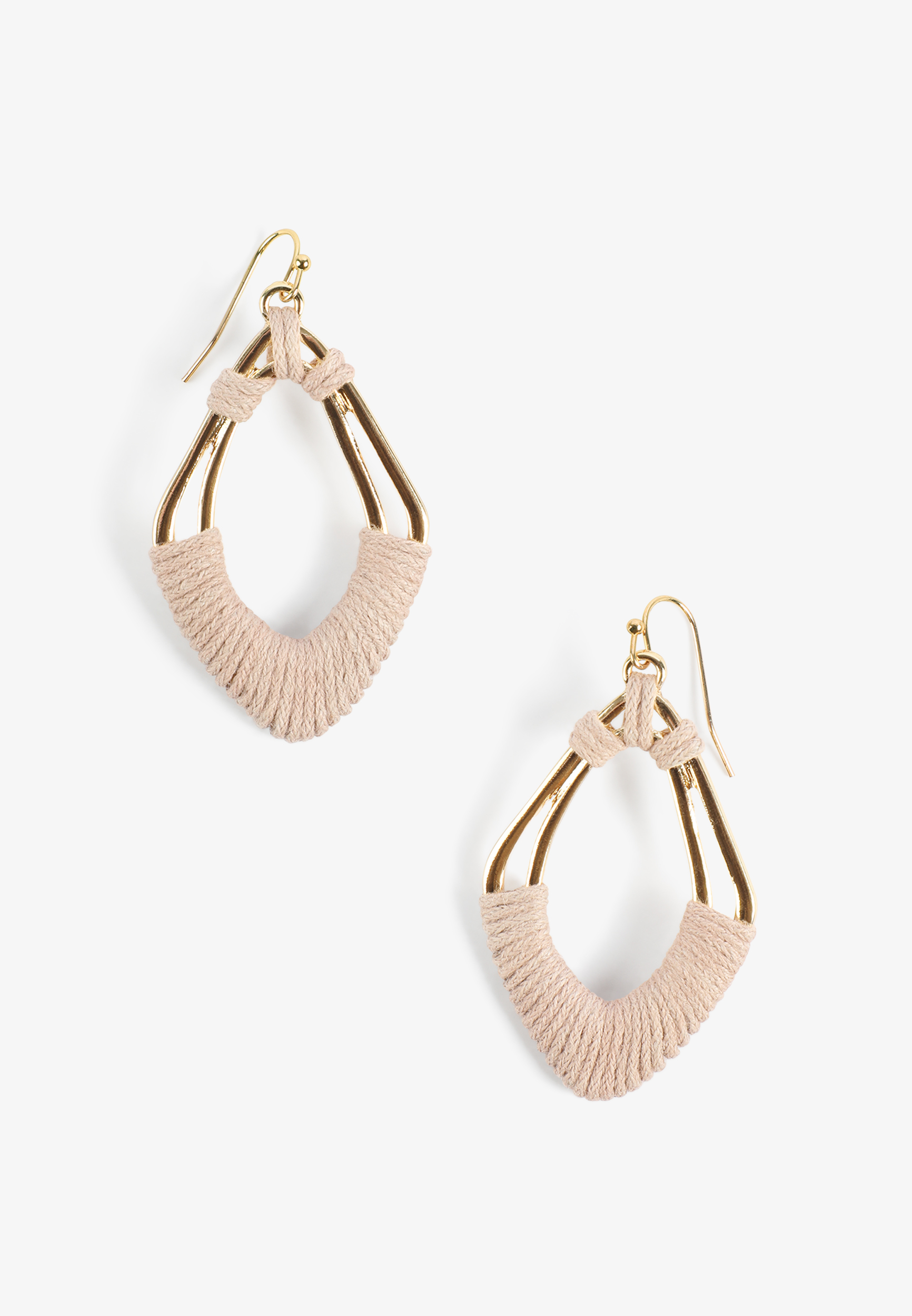 Pink Wrapped Double Teardrop Earrings