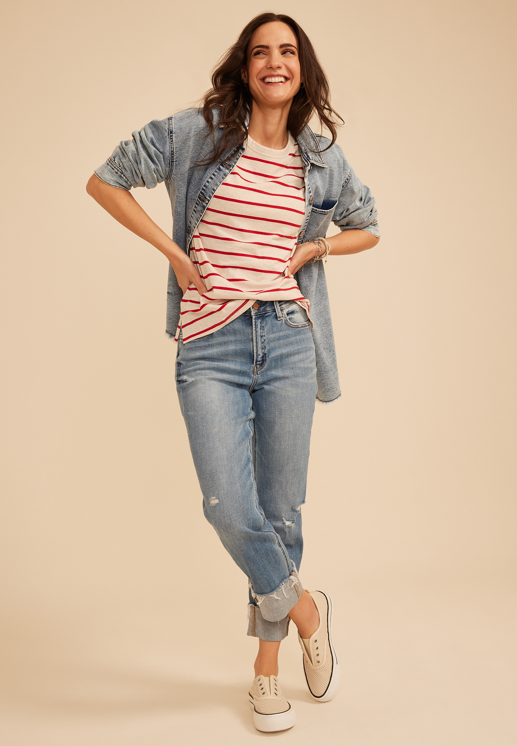 24/7 Dawson Striped Crew Neck Tee