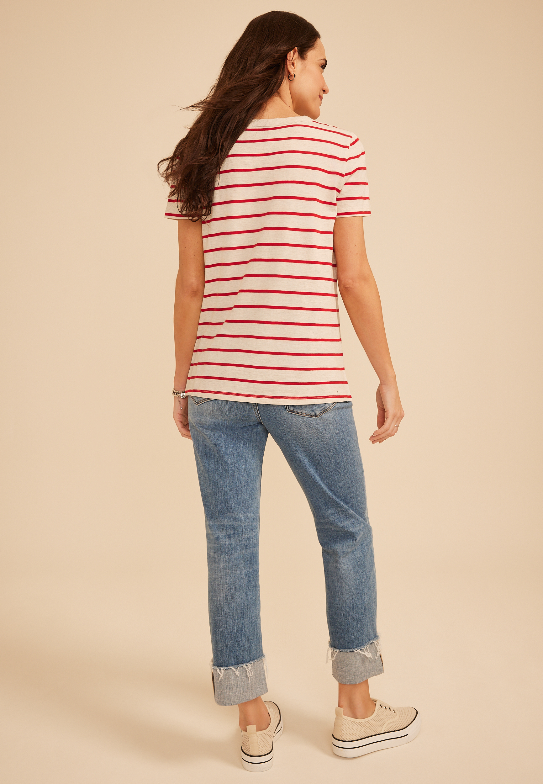 24/7 Dawson Striped Crew Neck Tee, C2947, large