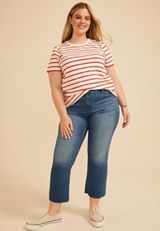 Plus Size 24/7 Dawson Striped Crew Neck Tee, C2947, small