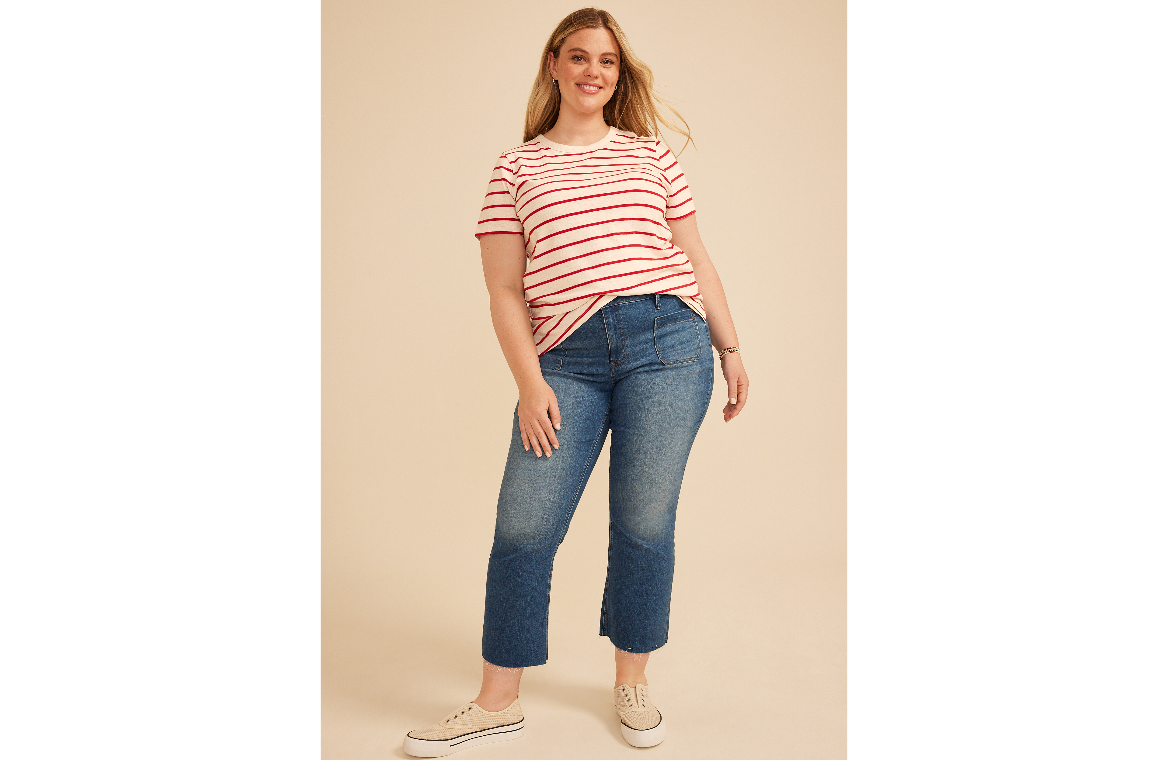 Plus 24/7 Dawson Striped Crew Neck Tee