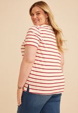 Plus Size 24/7 Dawson Striped Crew Neck Tee, C2947, small