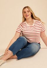 Plus Size 24/7 Dawson Striped Crew Neck Tee, C2947, small
