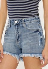 KanCan&trade; High Rise Frayed Hem 3.5in Mom Short, C3337, small