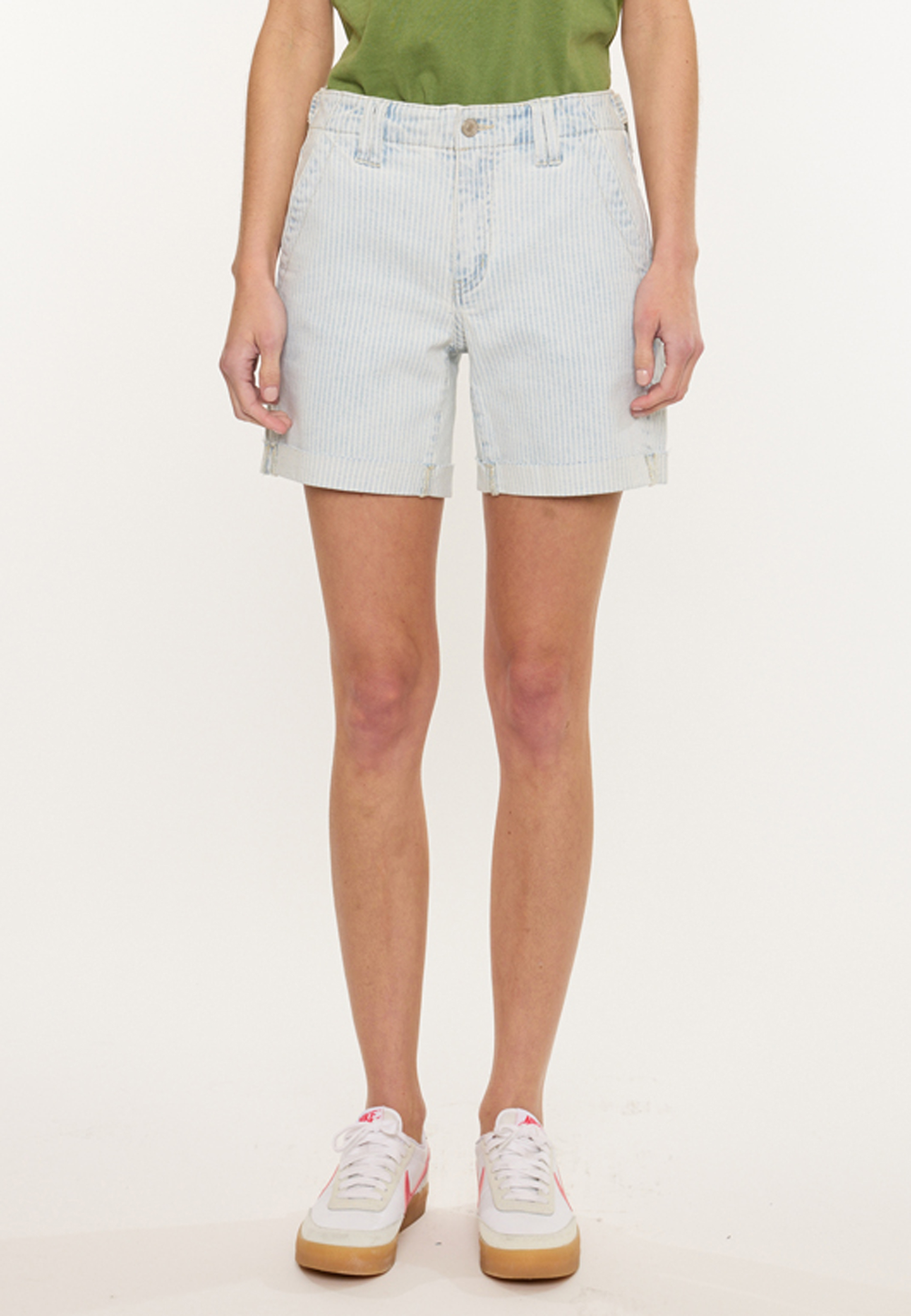 KanCan&trade;  Mid Rise Striped Adjustable Waist 6in Bermuda Short, C2806, large