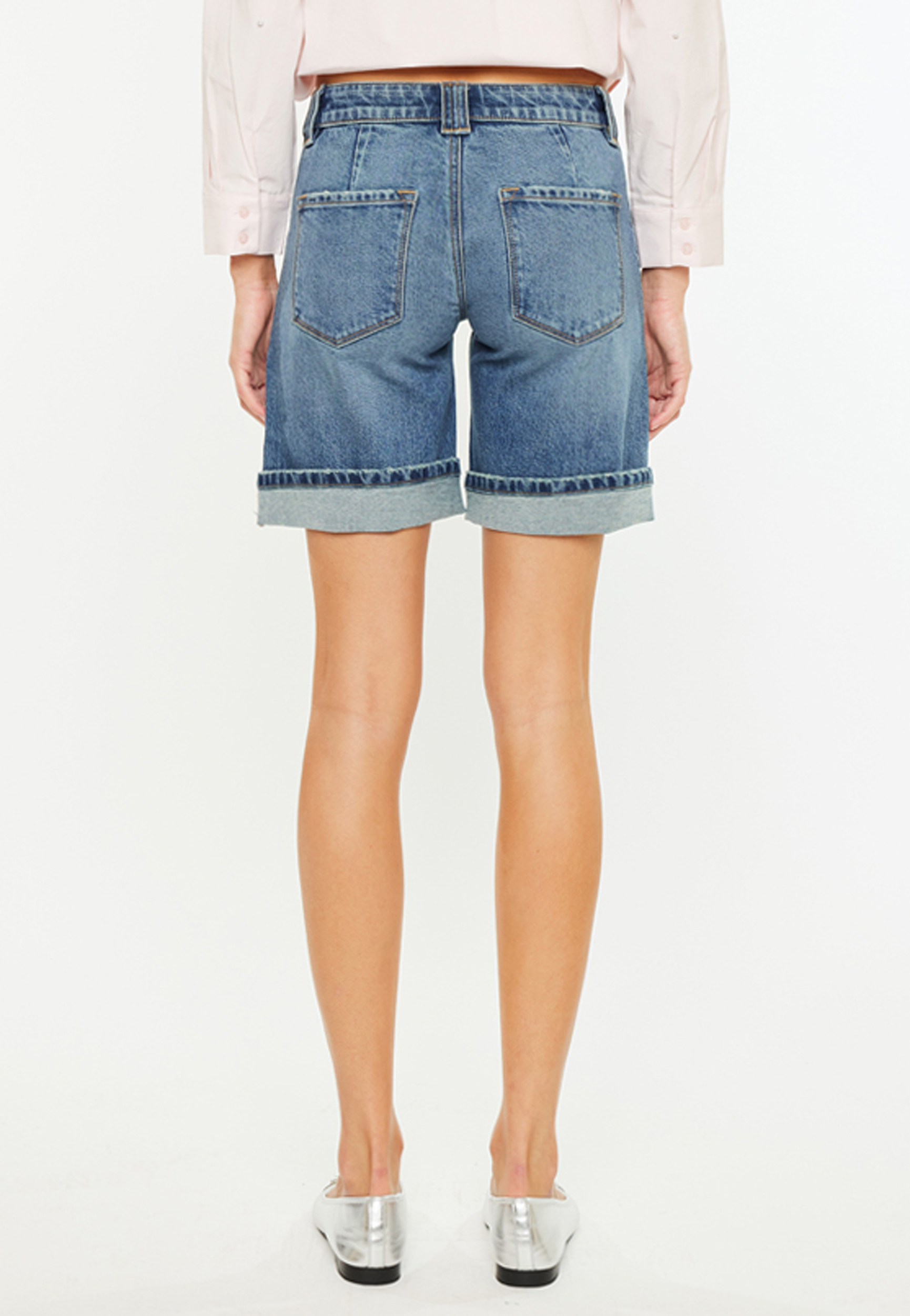 KanCan™ Mid Rise Patch Pocket Cuffed Hem 8in Bermuda Short | maurices