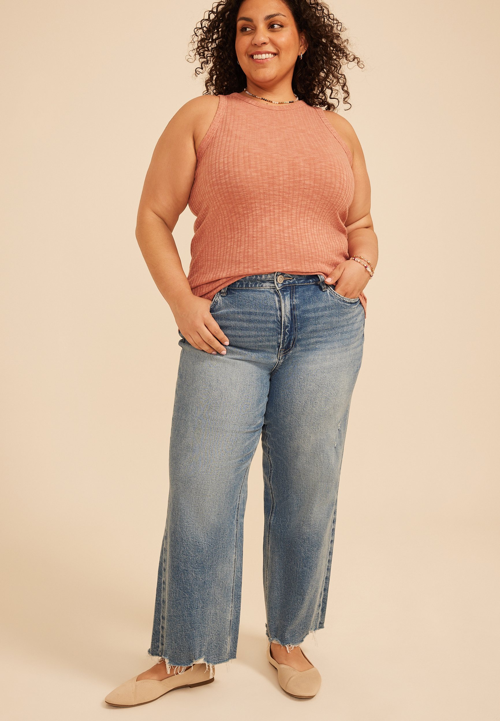 Plus Size 24/7 Variegated Ribbed Highline Tank Top
