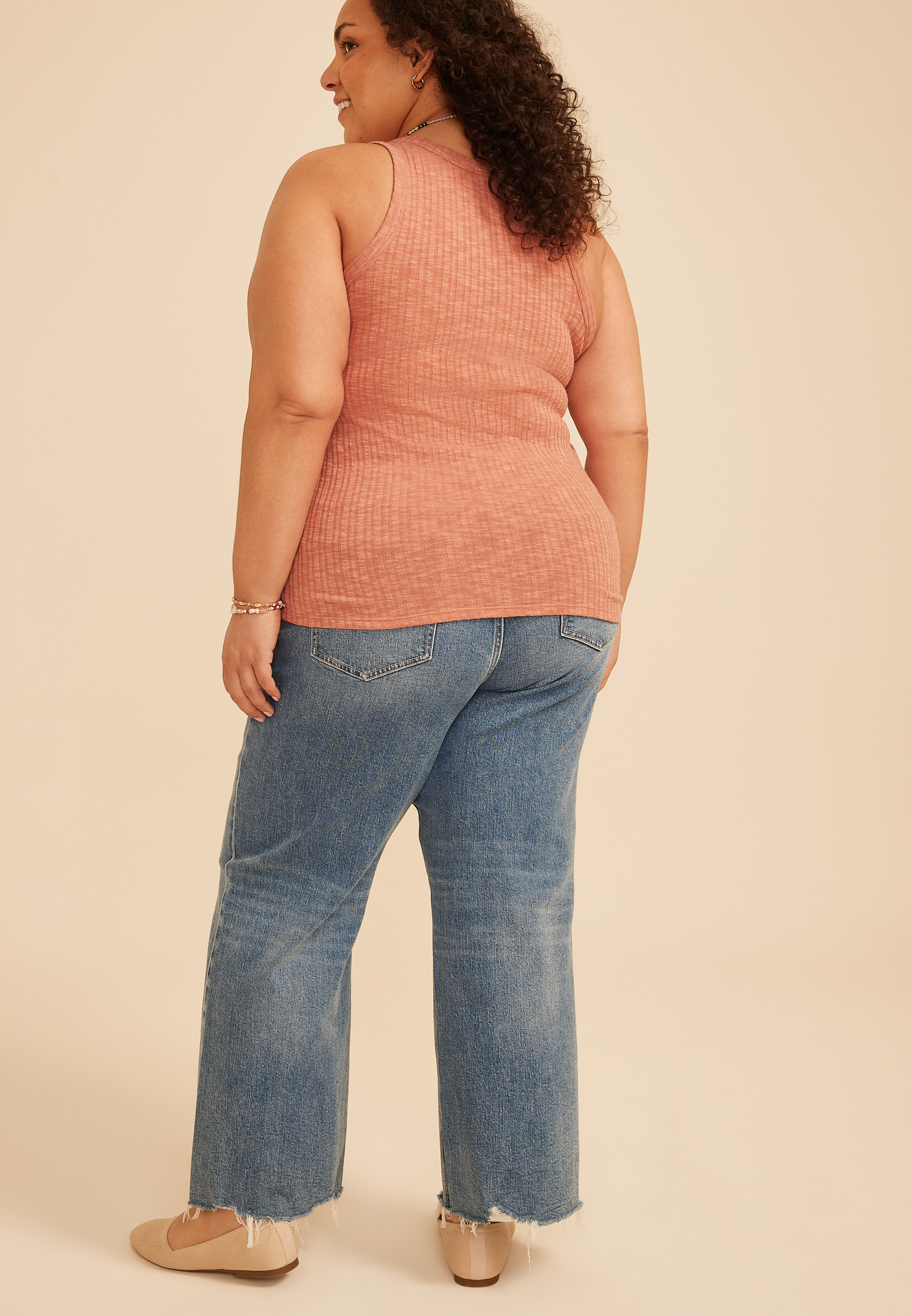 Plus Size 24/7 Variegated Ribbed Highline Tank Top, C9585, large
