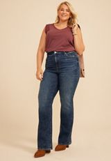 Plus Size edgely&trade; Super High Rise Marble Wash Slim Boot Jean, C258, small