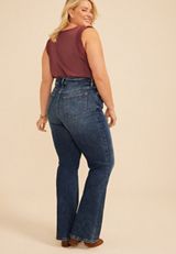 Plus Size edgely&trade; Super High Rise Marble Wash Slim Boot Jean, C258, small