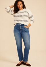 Plus Size Risen&reg; High Rise Tummy Control Panel Ankle Skinny Jean, C3337, small