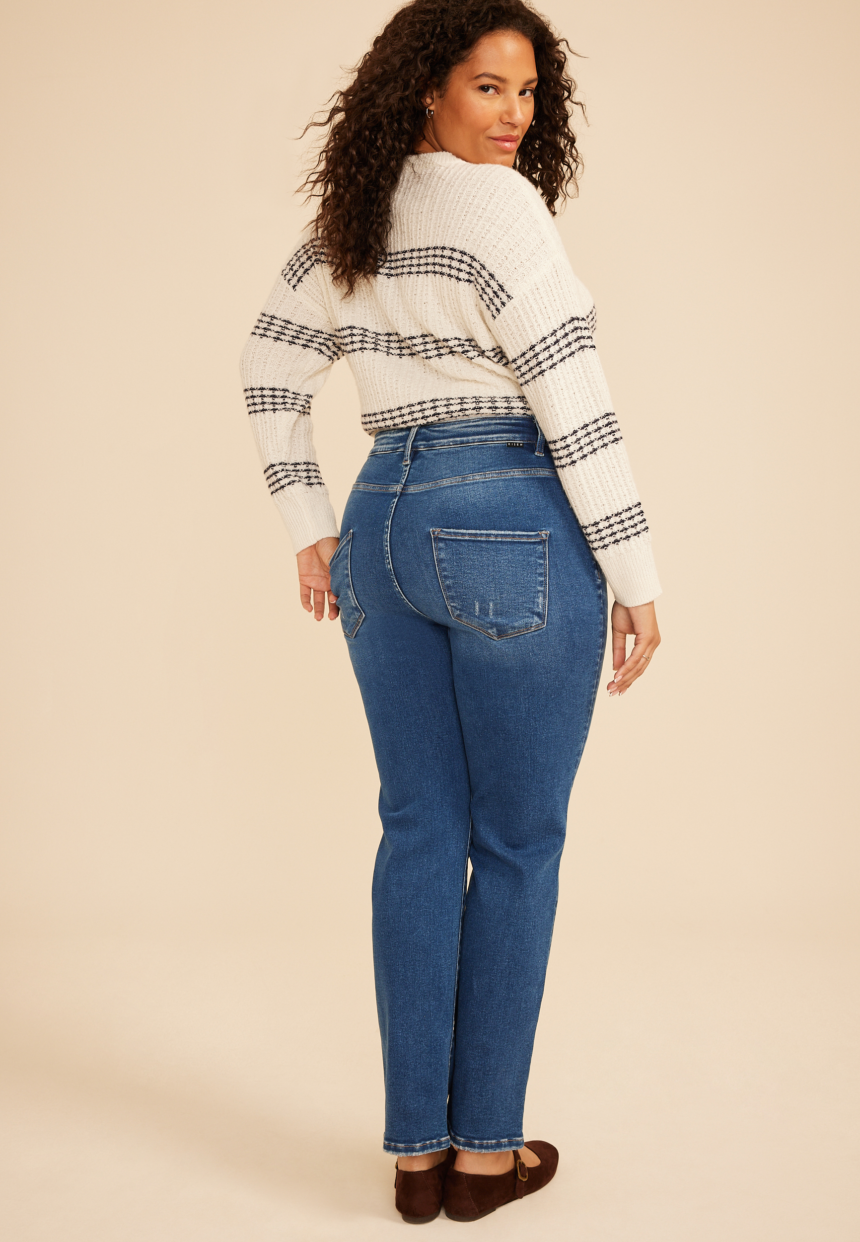 Plus Size Risen&reg; High Rise Tummy Control Panel Ankle Skinny Jean, C3337, large