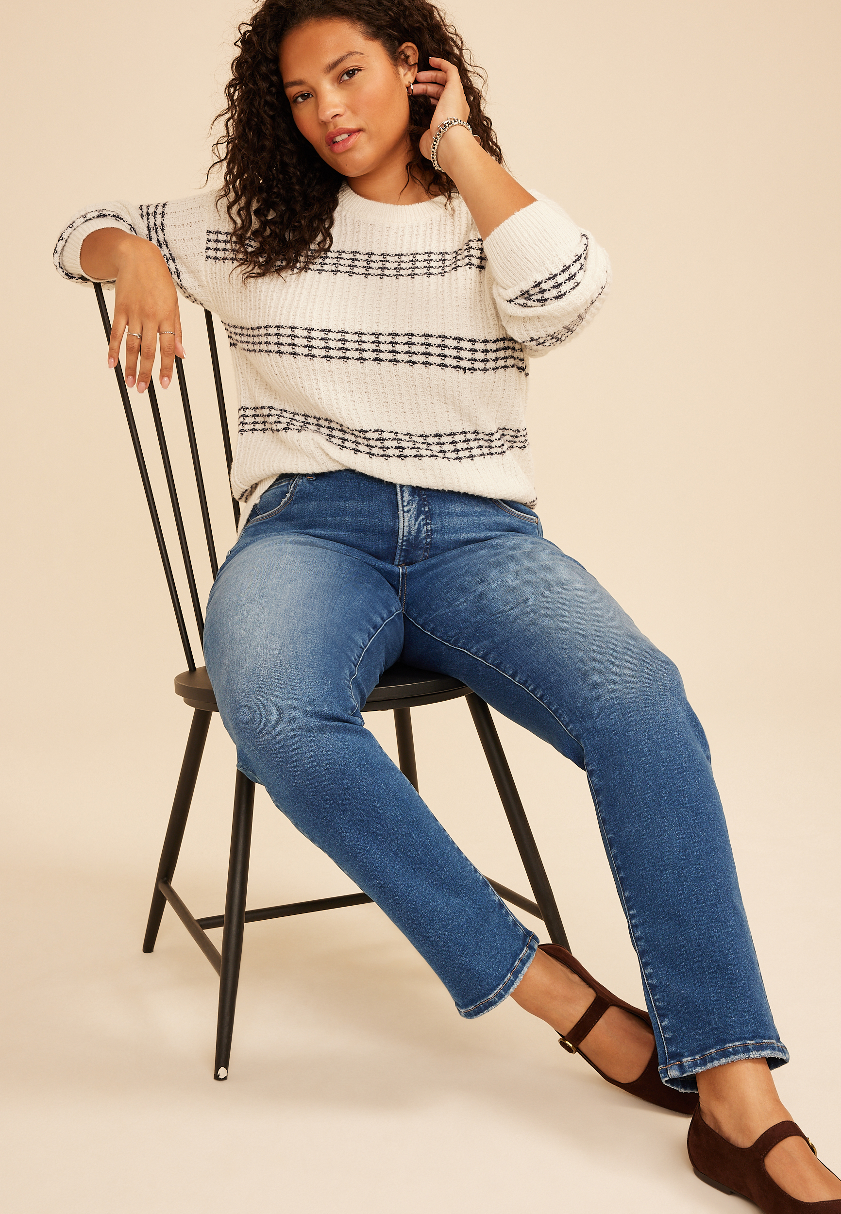 Plus Size Risen&reg; High Rise Tummy Control Panel Ankle Skinny Jean, C3337, large