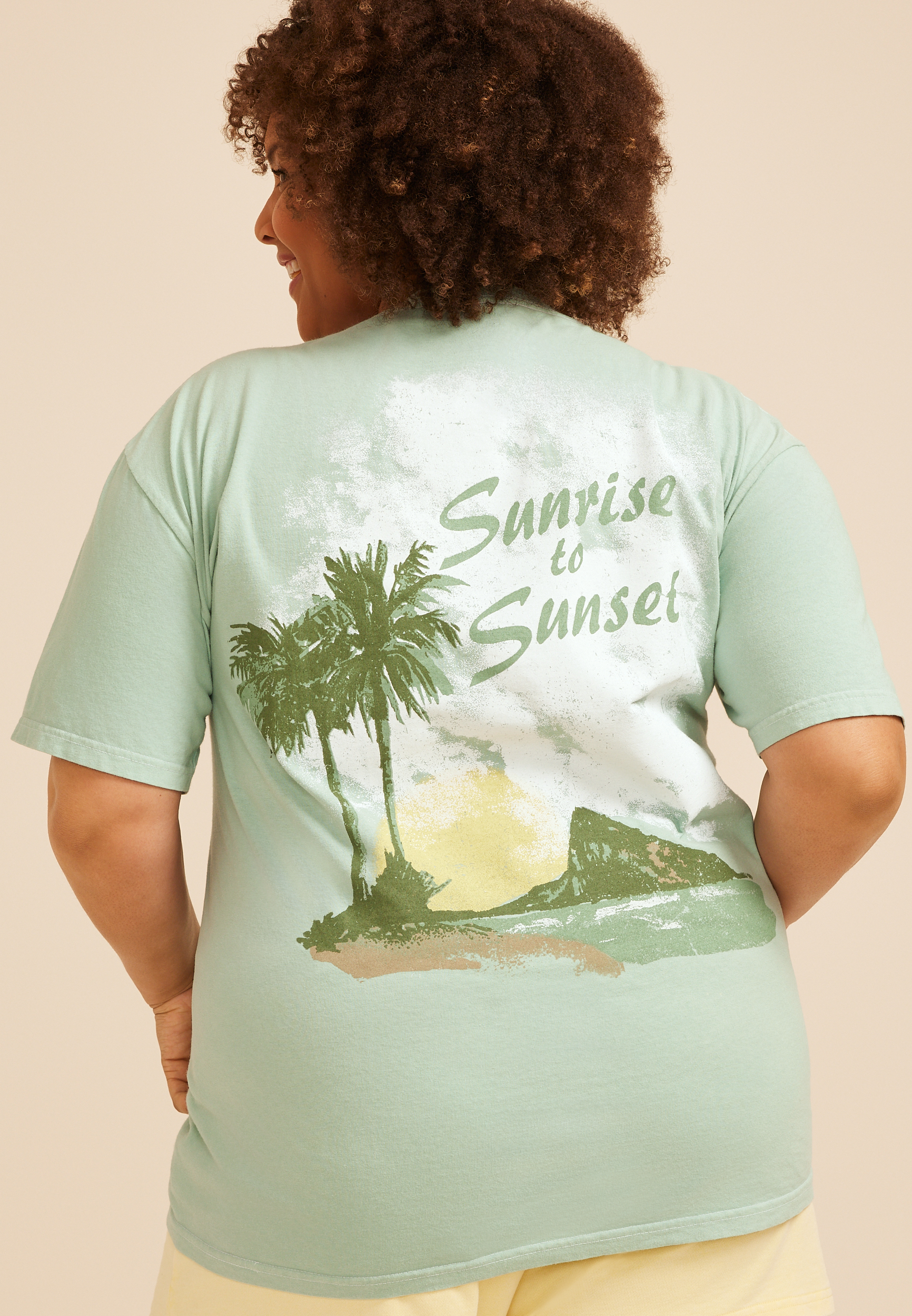 Plus Size Sunrise To Sunset Standard Fit Graphic Tee, C9251, large