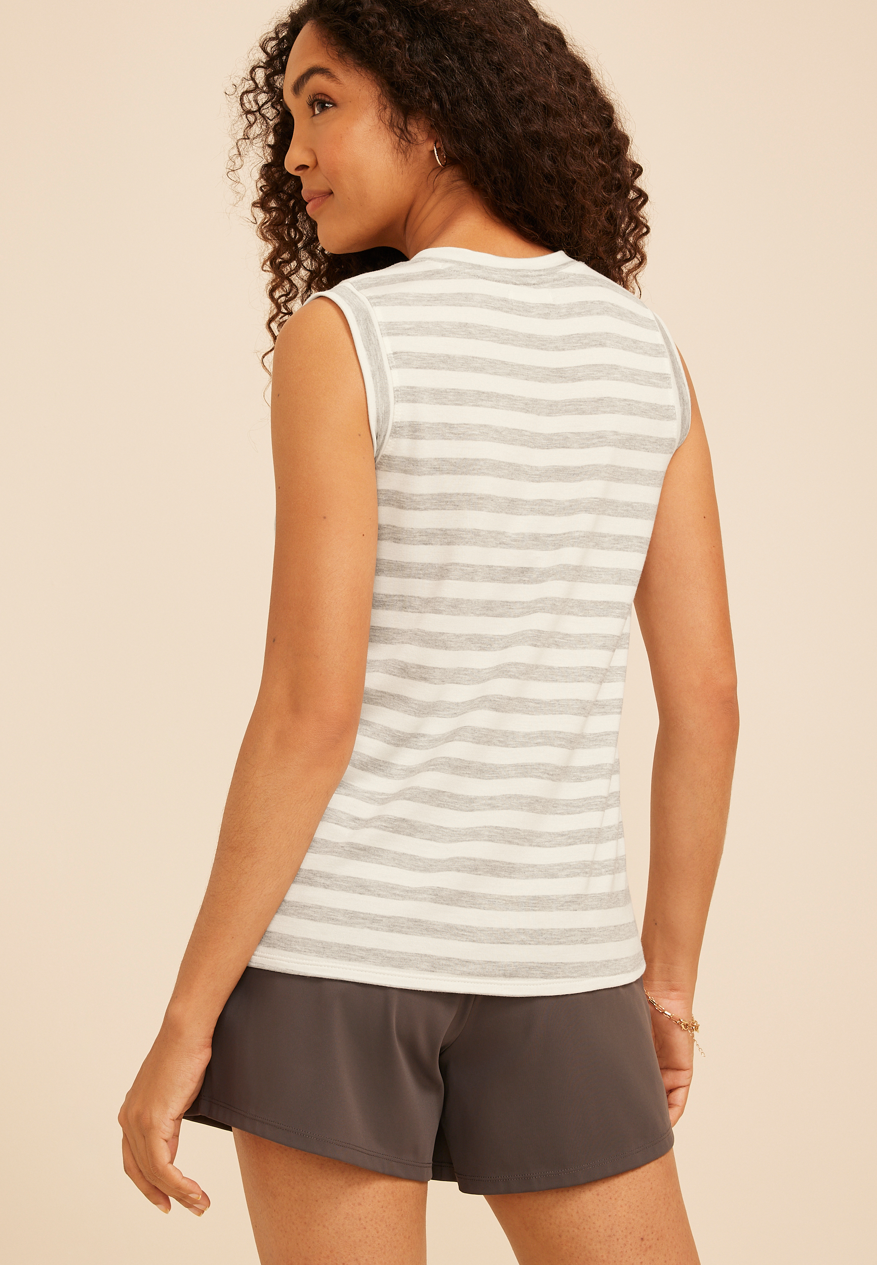 Striped French Terry Tank Top, C1755, large