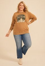Plus Size No Tricks Just Treats Halloween Graphic Sweatshirt, C8664, small