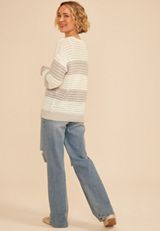 Boucle Stripe Crew Neck Sweater, C1246, small