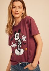 Mickey Mouse Skeleton Vintage Fit Graphic Tee, C5221, small
